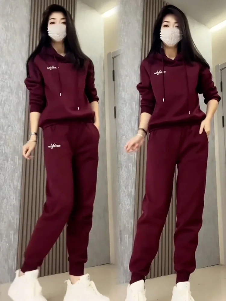 Angola Rode Casual Sportkleding Set Dames 2026 Lente Herfst Nieuwe Faion Mama Hoodie Tweedelige Set Comfortabele Lange Sve Co...