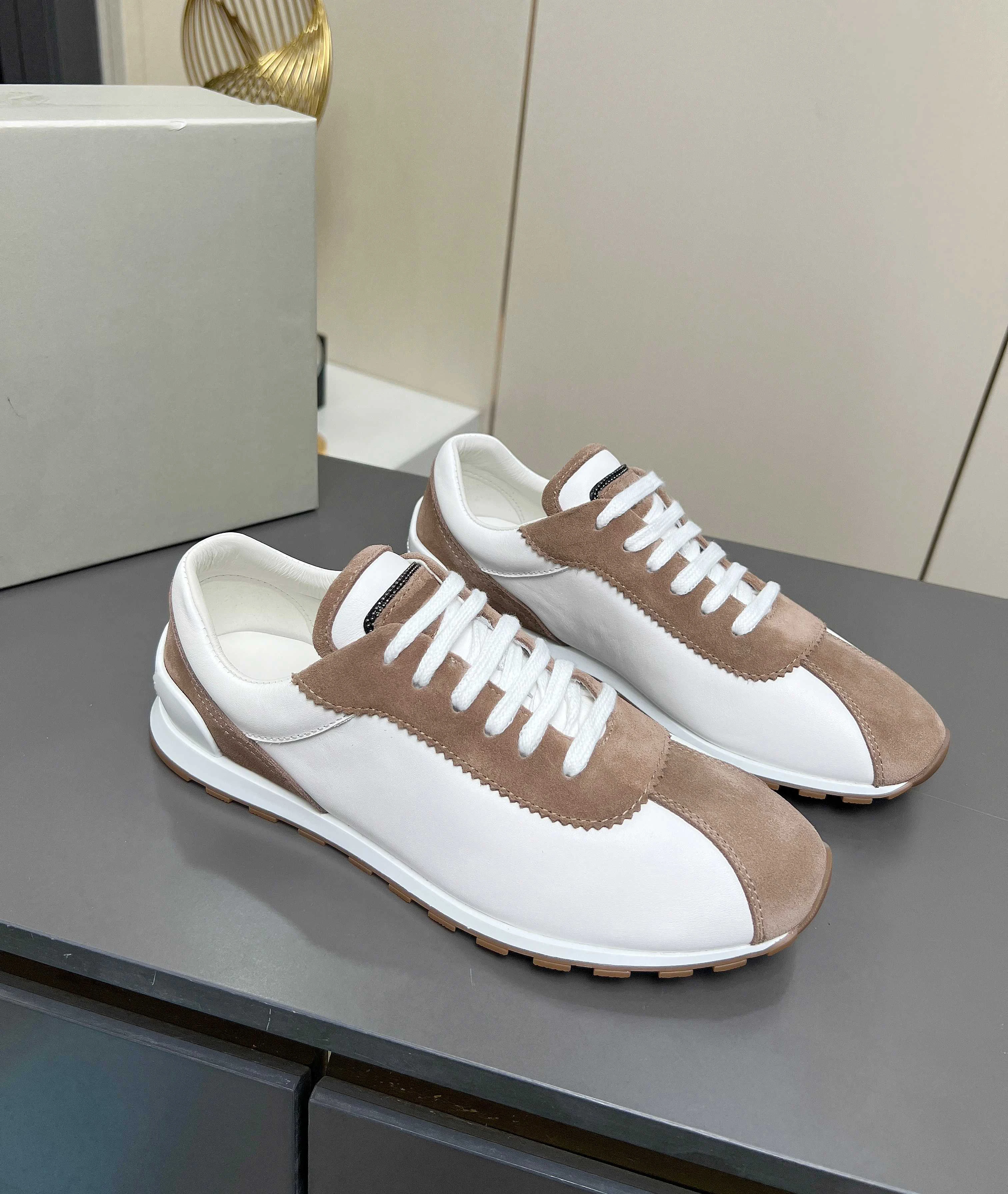 2025 New Women's Striped Suede Casual Sports Shoes With Stitched Cowhide Shoes For Casual and Fashionable Outdoor Running