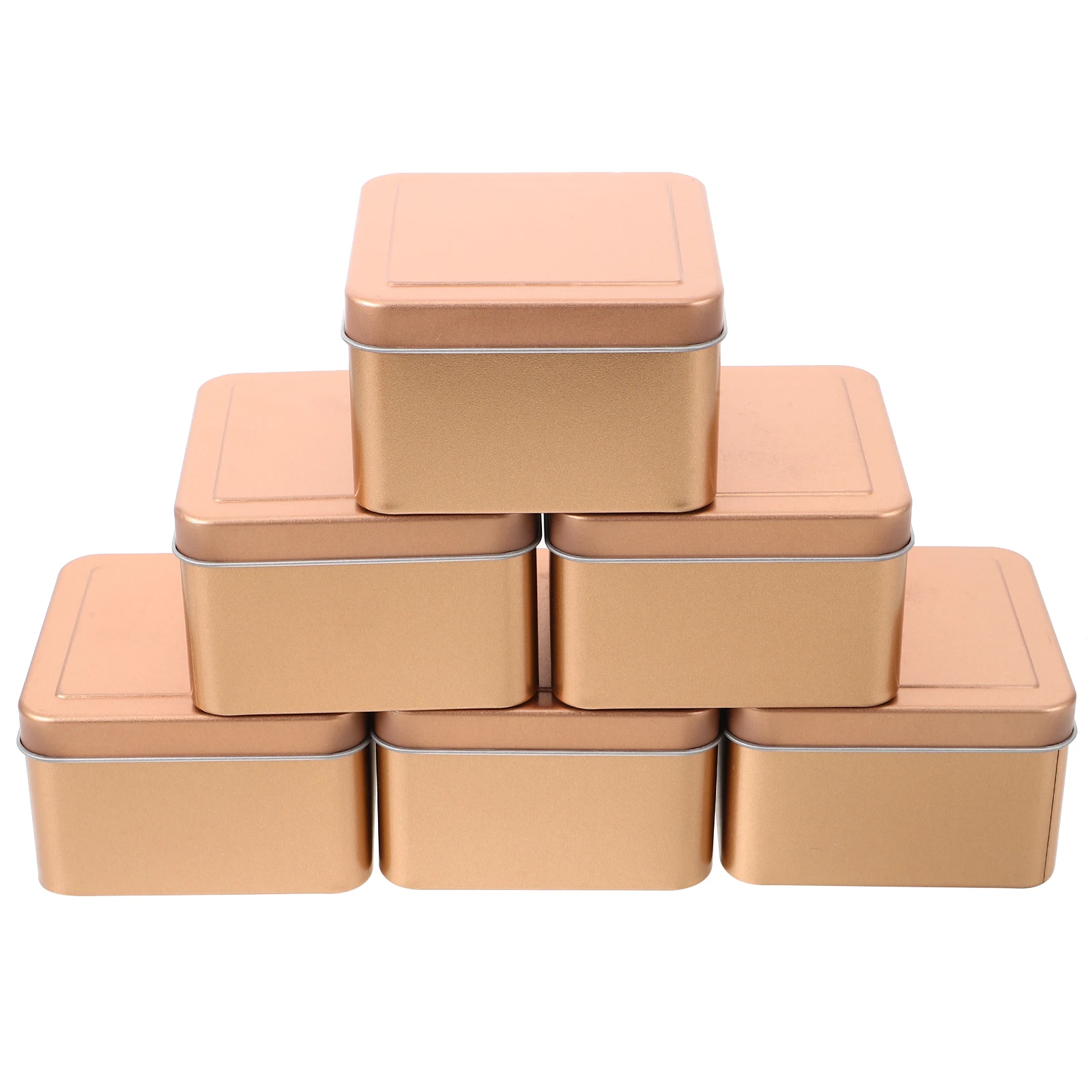 

6pcs Storage Cookie Metal Boxes Lids Empty Cookie Boxes Tea Can Large Case Tinplate Food Containers Kitchen Bar