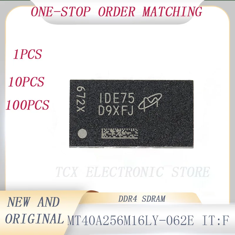 MT40A256M16LY-062E IT:F D9XFJ FBGA Code DDR4 SDRAM Chip 4Gb 256M x 16 3200MT/s 96-Ball FBGA 1.2V Industrial Original New IC Memo