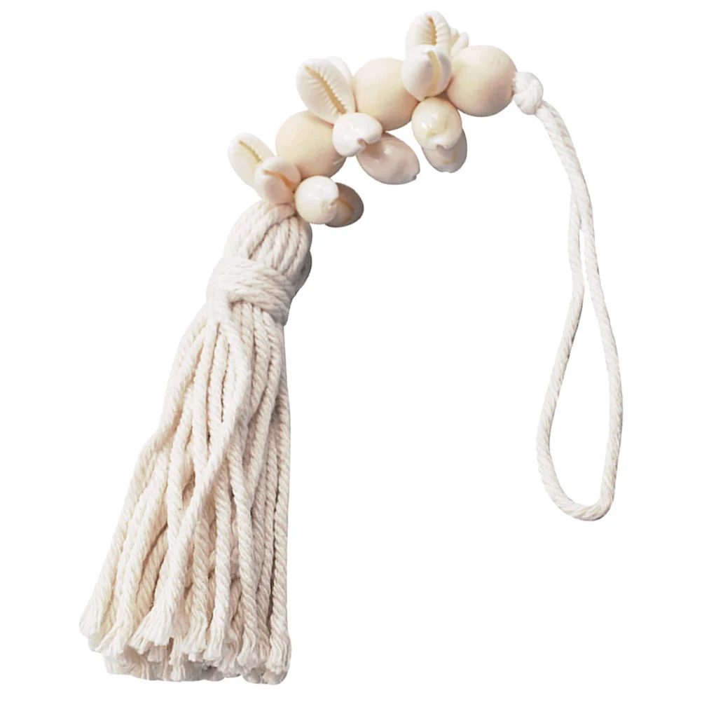 Boho Style Hanging String Tassel Beads Pendant Home Decoration Wood Garland with Tassels Wedding Decorations Beach Shell Miss