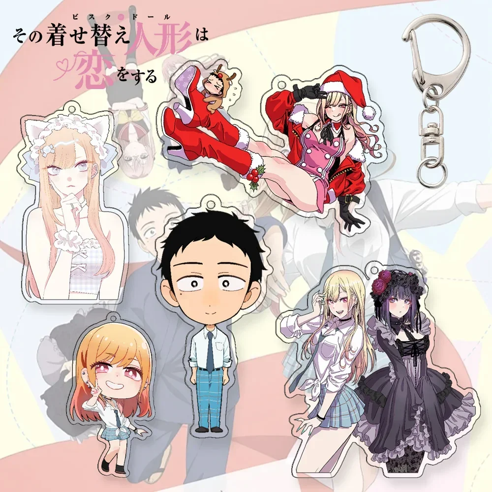 6cm My Dress-Up Darling Acrylic Keychain Frieren Himmel Fern Accessories Cartoon Kitagawa Marin Cute Charms Backpack Ornament