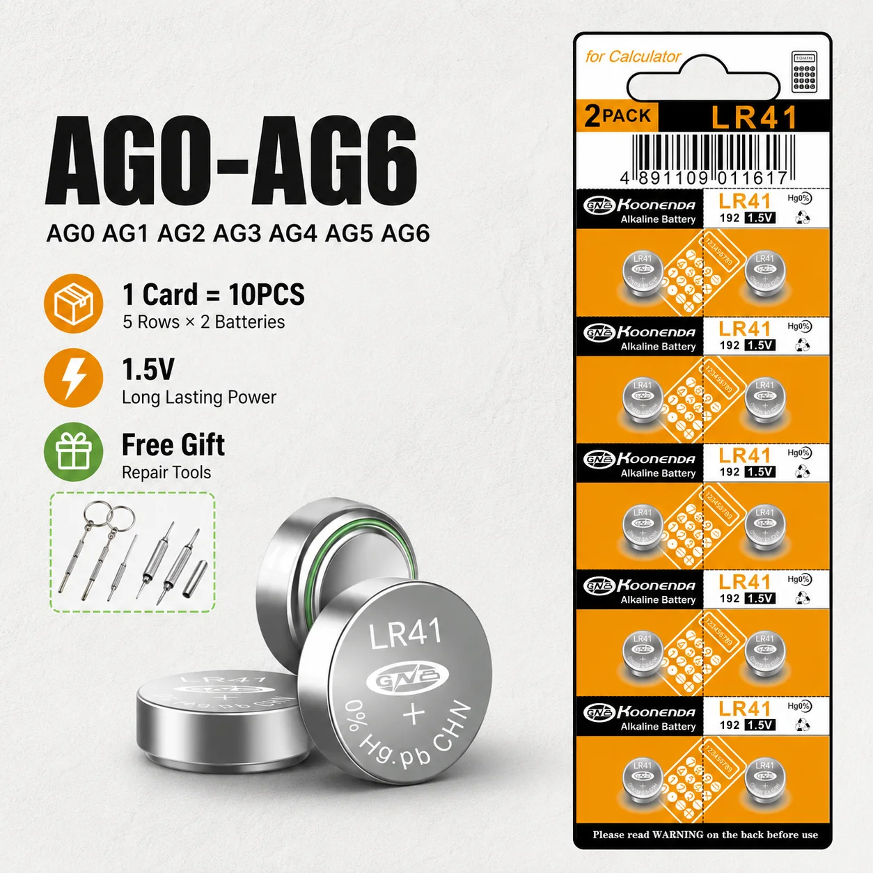 Pilas Mixtas AG0 AG1 AG3 AG4 AG6 de 1.5V 377 364 392 SR621SW LR41 L736 para Relojes, Calculadoras, Juguetes y Controles Remotos