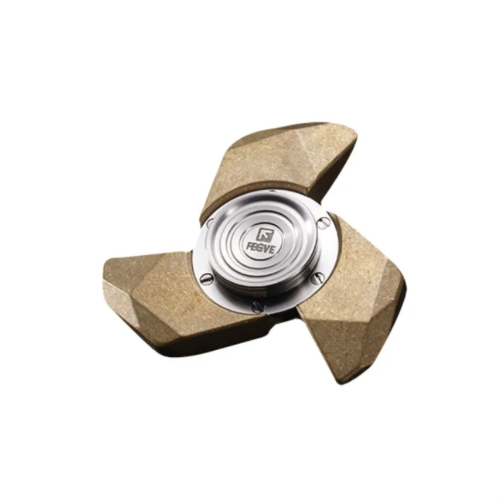 Fegve edc latão aço inoxidável fidget spinner três lâminas fidget spinner novidade brinquedo ansiedade alívio gadgets