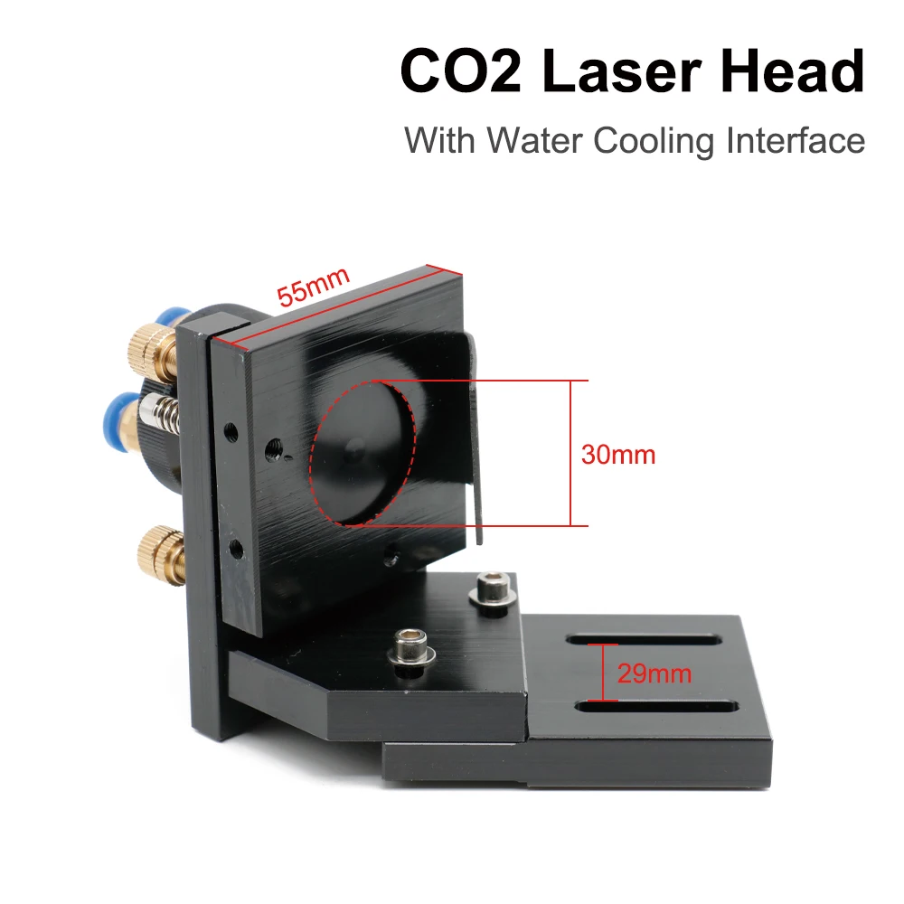 QDHWOEL Laser Cabeça Set, Water Cooling Interface, Espelho Dia, CO2 Lens Diâmetro de 30, Lens Integrative Mount Holder, 25 FL, 63.5 & 101.6