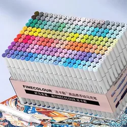 Finecolour EF101 8/12/20/24/30/36/40 pcs Alcohol Based Ink Calligraphy Marker Double-Headed Brush Art Markers for Drawing
