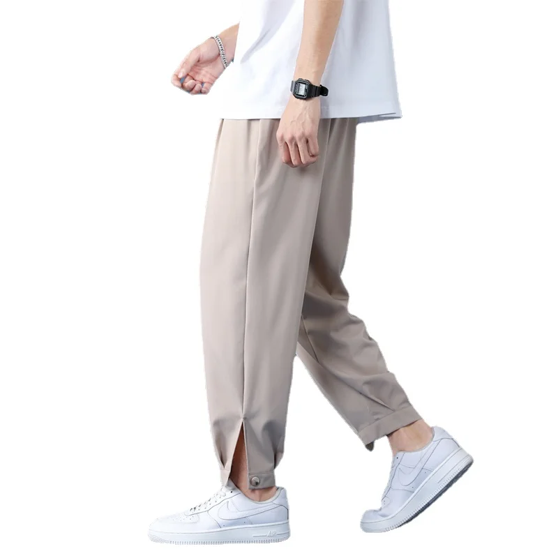 

Men's Trousers Summer Cotton Linen Fashion Casual Pants Breathable Loose Shorts Straight Pants Streetwear