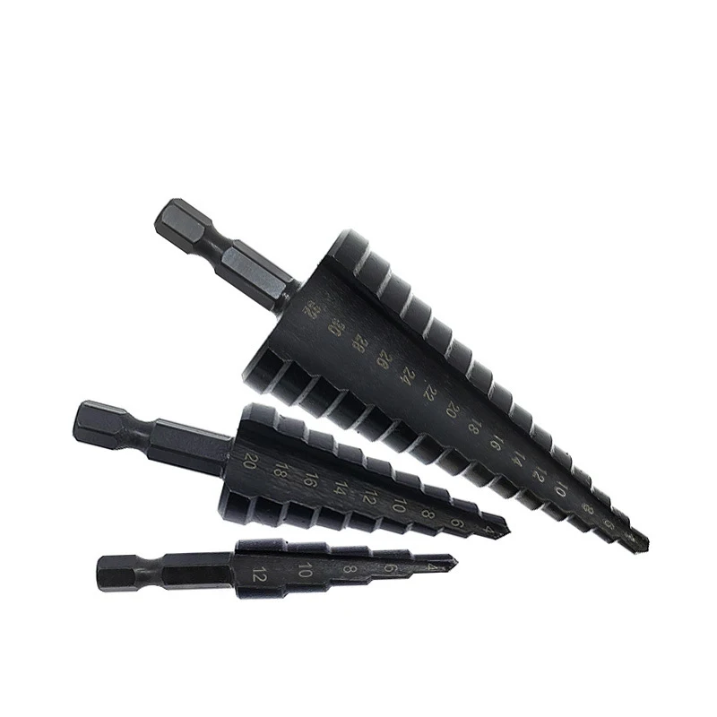 1/3/4 pz 4-12 4-20 4-32mm HSS cobalto punta da trapano Set azoto acciaio ad alta velocità per cono metallico foro codolo esagonale foratura in metallo
