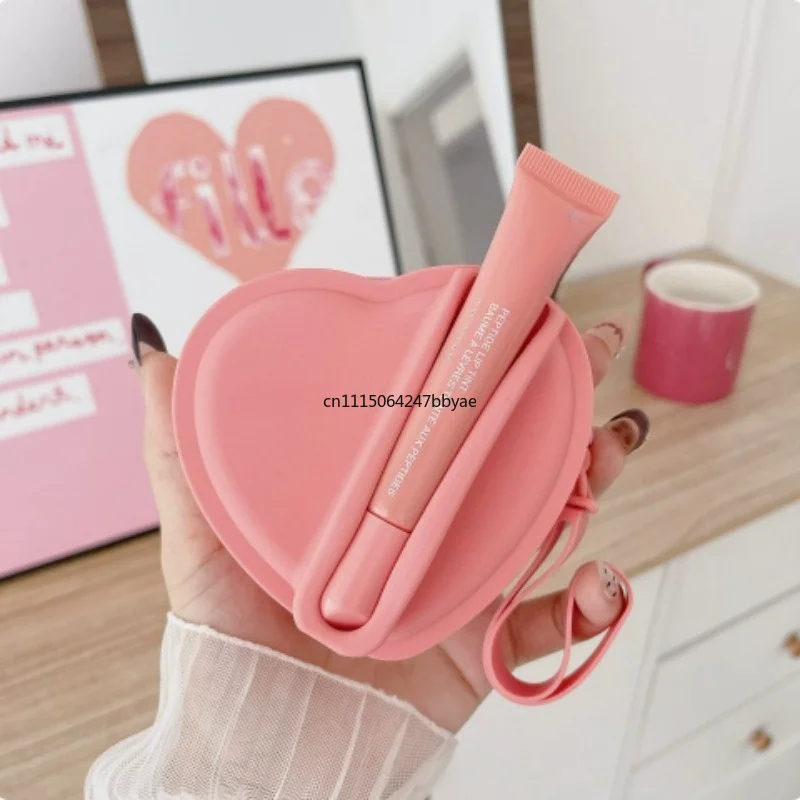 For Silicone Love Pattern Storage Bag Portable Lipstick Lip Glaze Pouch Earphone Coin Small Items Organizer