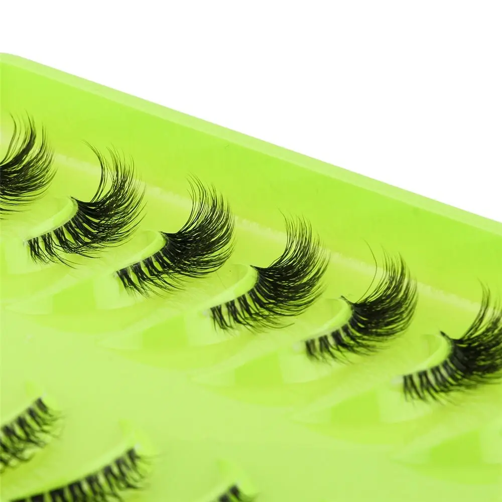 Half Lashes 10Pairs Natural Look Wispy False Eyelashes  Cat Eye Lashes Faux Mink 3/4 Corner Lashes Clear Band Fake Eyelashes