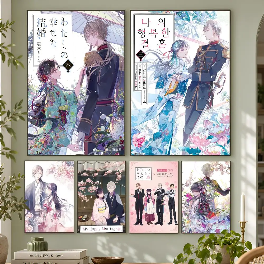 Anime My Happy Marriage Poster Wall Art Home Decor Living Room Bedroom Office Dorm Apartment Gift
