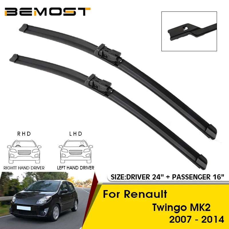 Car Wiper Blades For Renault Twingo MK2 2007-2014 Windshield Windscreen Front Window Blades 24