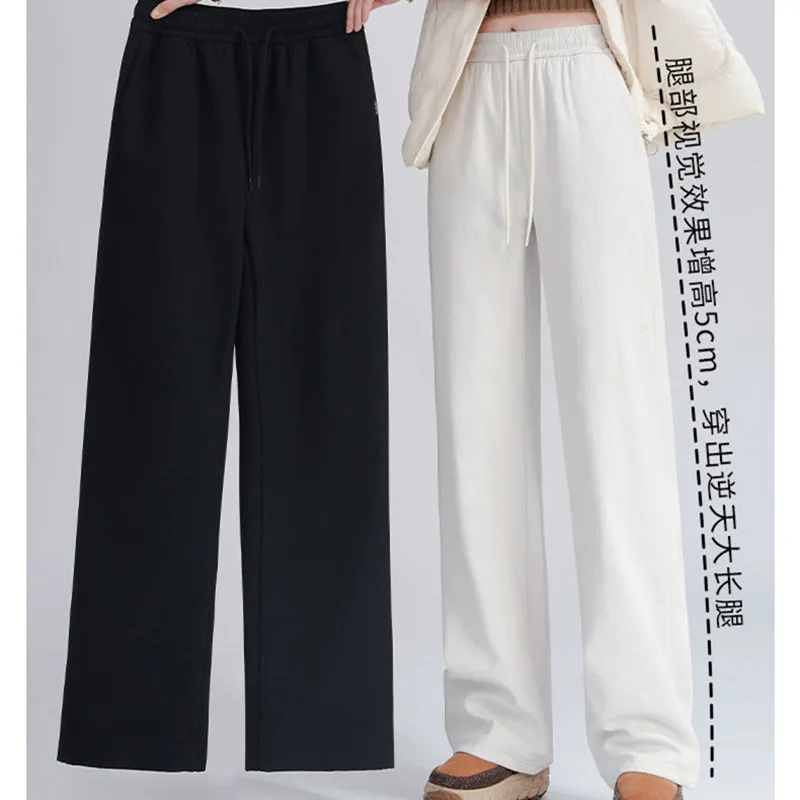 أوزة أسفل السراويل النساء الشتاء عادية مستقيم أسفل السراويل موضة واسعة الساق يندبروف السراويل السميكة panatalones دي موهير PT-635