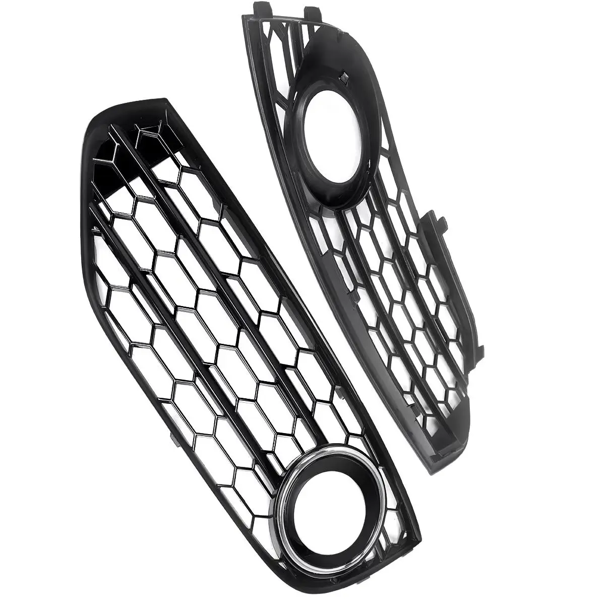 

Front Fog Light Cover Frame For Audi A4 B8 B8.5 Allroad 2009-2015 Black Chrome Honeycomb Fog Light Cover Case Car Accessories