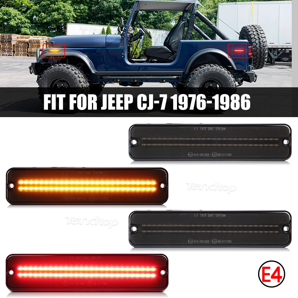 For Jeep CJ-Series 5 6 7 8 Cherokee SJ Pickup J10 J20 Grand Wagoneer 4x Led Fender Side Marker Light Turn Signal lamp