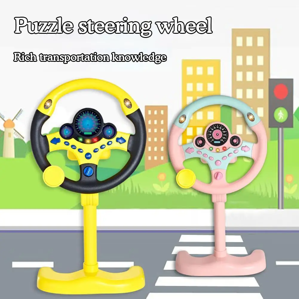 1pcs Kids Electric Simulation Steering Wheel Toy Multifunctional Car Driving Toy with Music and Light Toy for Boys and Girl K9B2