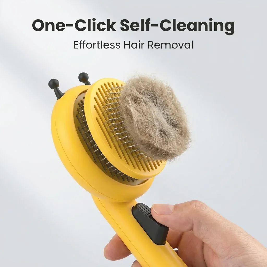 Self Cleaning Slicker Pet Grooming Brush for Dog Cat Hair Removal De shedding Tool Comb Long Short Haired Puppy Massage Comb