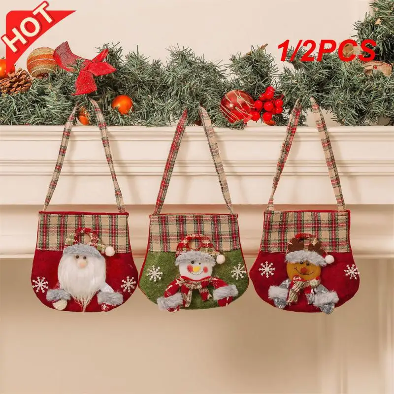 1/2PCS Handbag Festive Atmosphere Durable Fashionable Need Christmas Must Have Holiday Goody Bags Festive Party Supplies