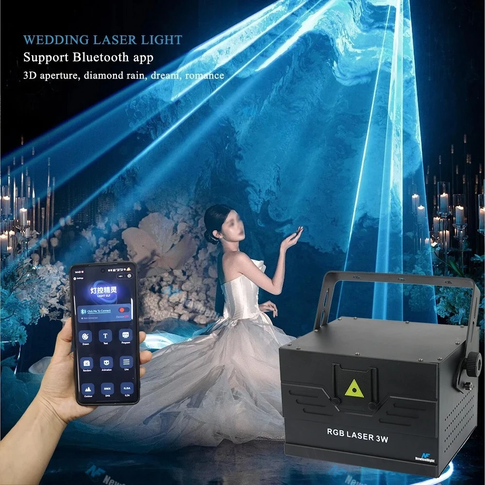 5W/10W RGB Outdoor Laser Projector, APP/DMX Control with IP65 Waterproof for Wedding, Disco & Stage Events