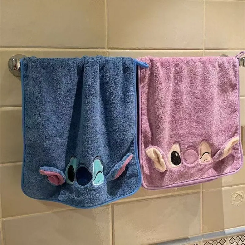 

Disney Cute Stitch Merchandise Coral Fleece Towel New Style Thickened Soft Highly Absorbent Face Towel Cartoon Character Gift