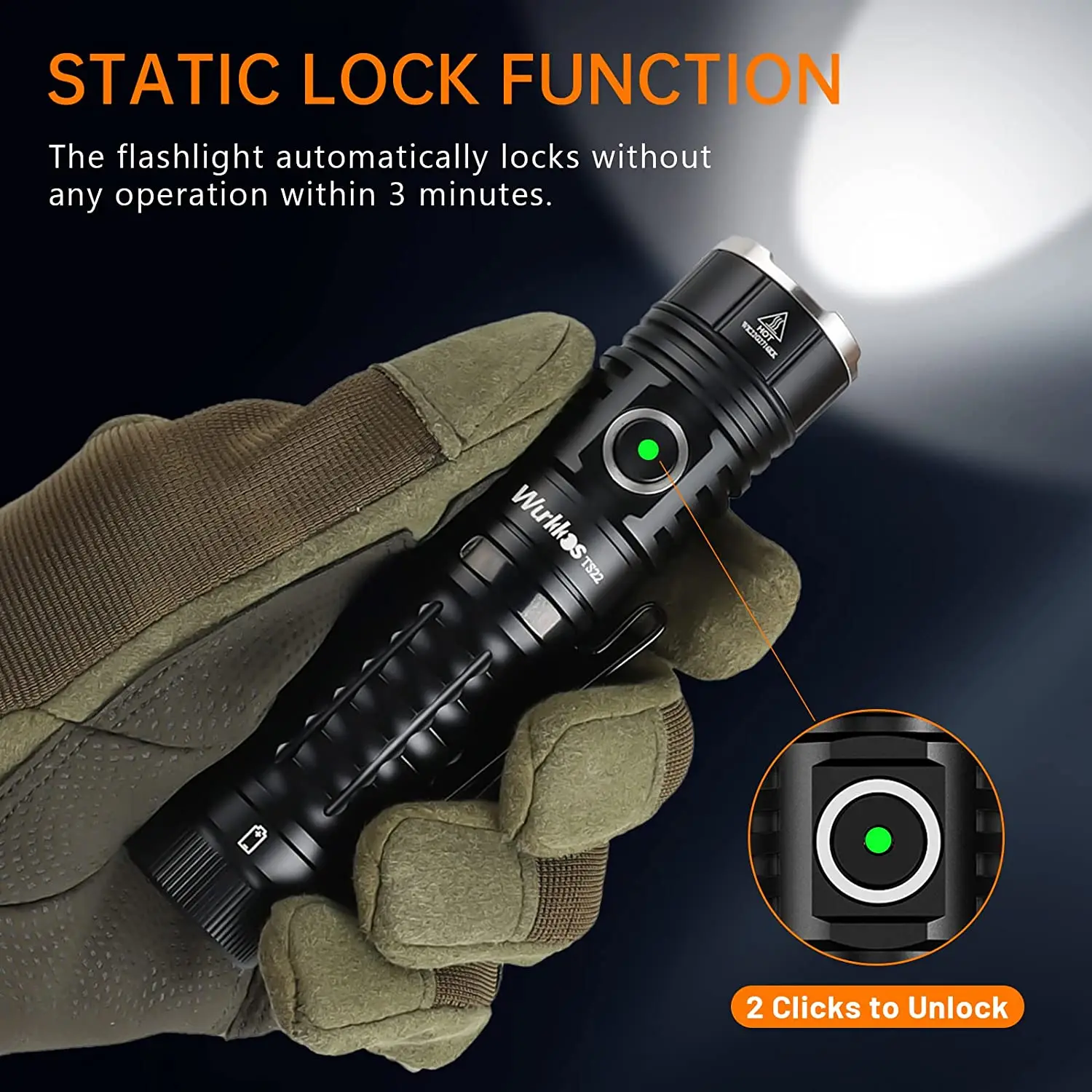 Wurkkos TS22 Rechargeable 21700 LED Flashlight XHP70.2 Powerful Max 4500LM IP68 with Magnet Tail & Reverse Charging for Hiking