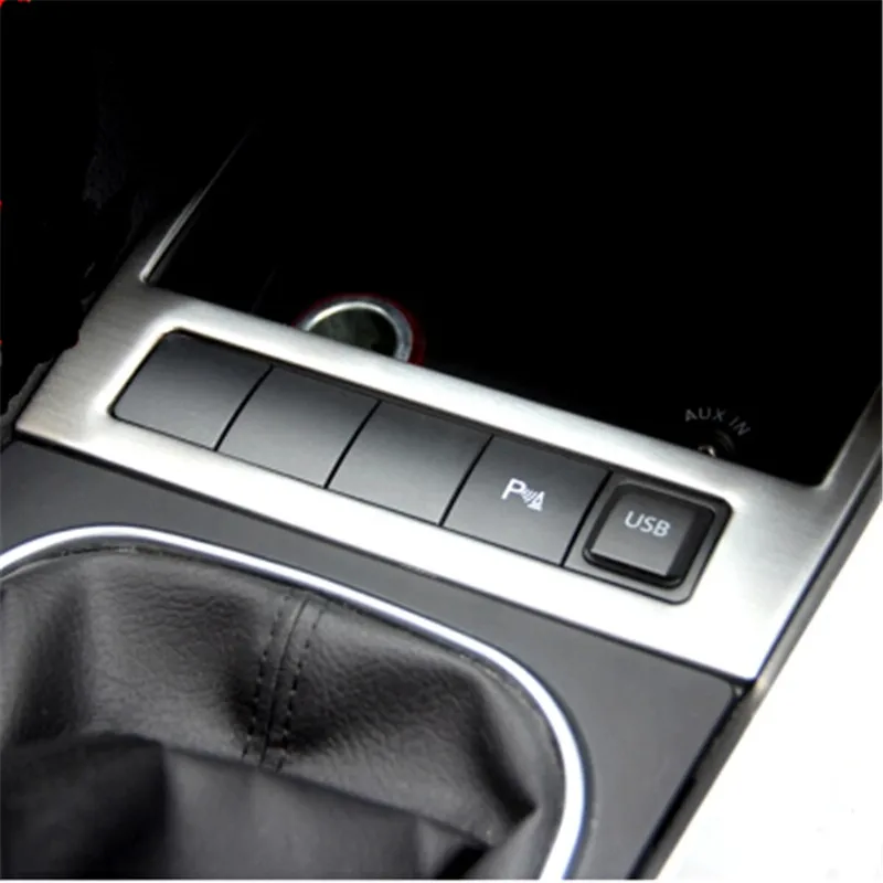 2pcs New High Quality Stainless Steel Cigarette lighter Sequins USB Panel Decoration Cover For Volkswagen Jetta MK6 Car Styling