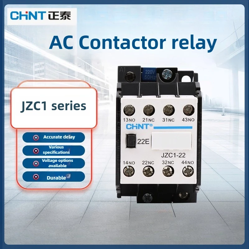 Chint JZC1-22 JZC1-31 JZC1-40 AC Contactor Relay 2NO+2NC/3NO+1NC/4NO 24V-380V Coil Industrial Control for Motor Protection​