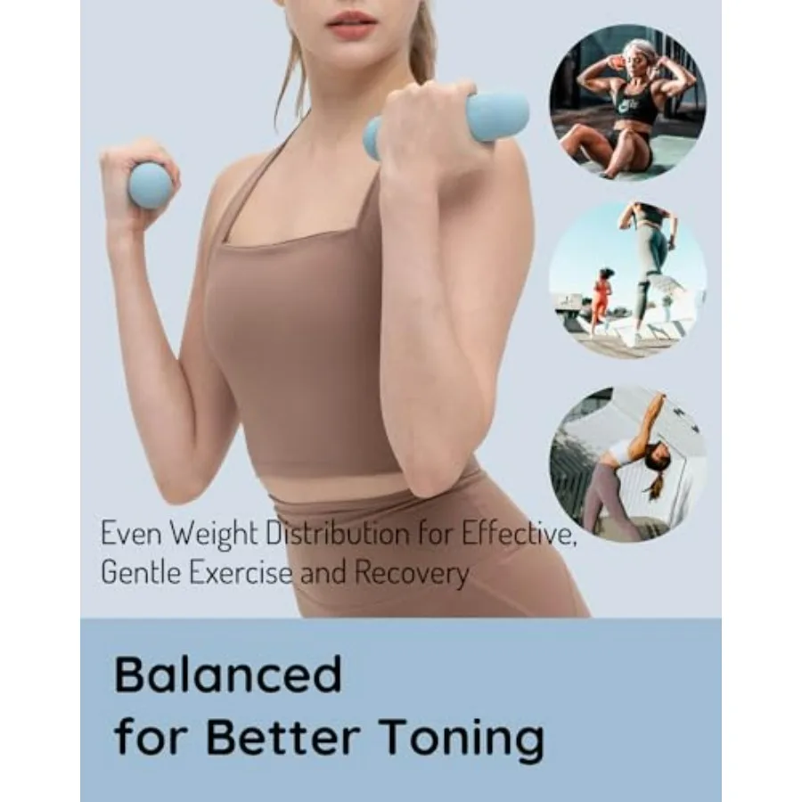 أوزان الكاحل المعصم الخوخي + مجموعة قضبان وزن اليد الزرقاء لتدريبات اللياقة البدنية وممارسة المقاومة وبناء القوة في المنزل Wo