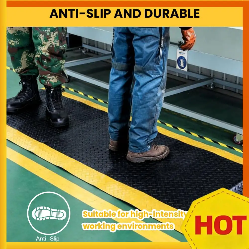 

Противоусталостный коврик 144x36 дюймов, особо толстый, с желтым защитным бортиком, промышленный, эргономичный, комфортный, для работы стоя, для гаражей и складов