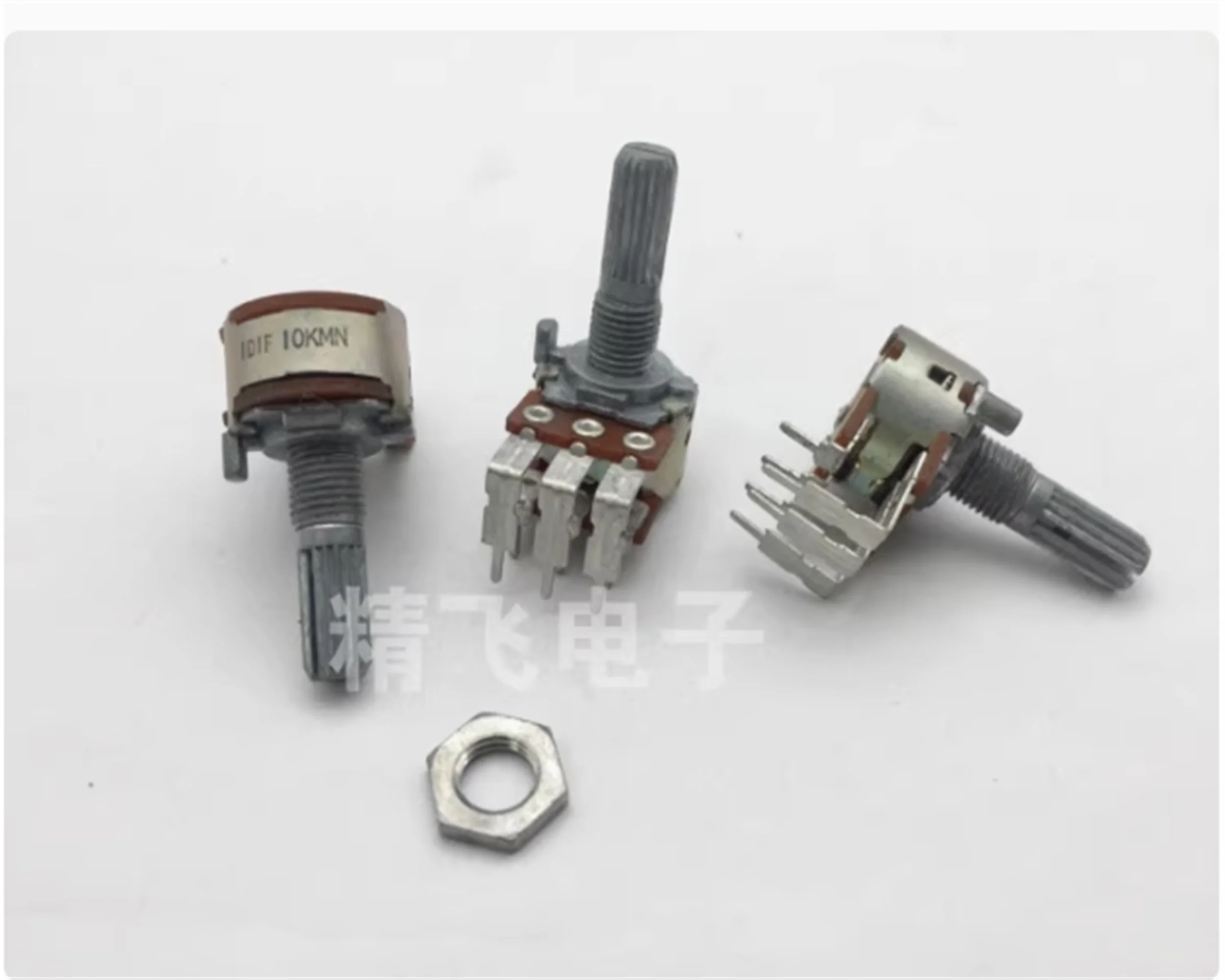 1 PCS Taiwan FD Fuhua RK163 dual potentiometer bent foot MN10K with center positioning axis length 20 serrations