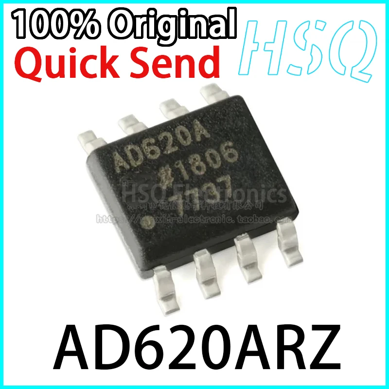 

1PCS AD620ARZ AD620AR AD620A Low-power Instrument Amplifier Chip Packaging SOP8 Brand New Original