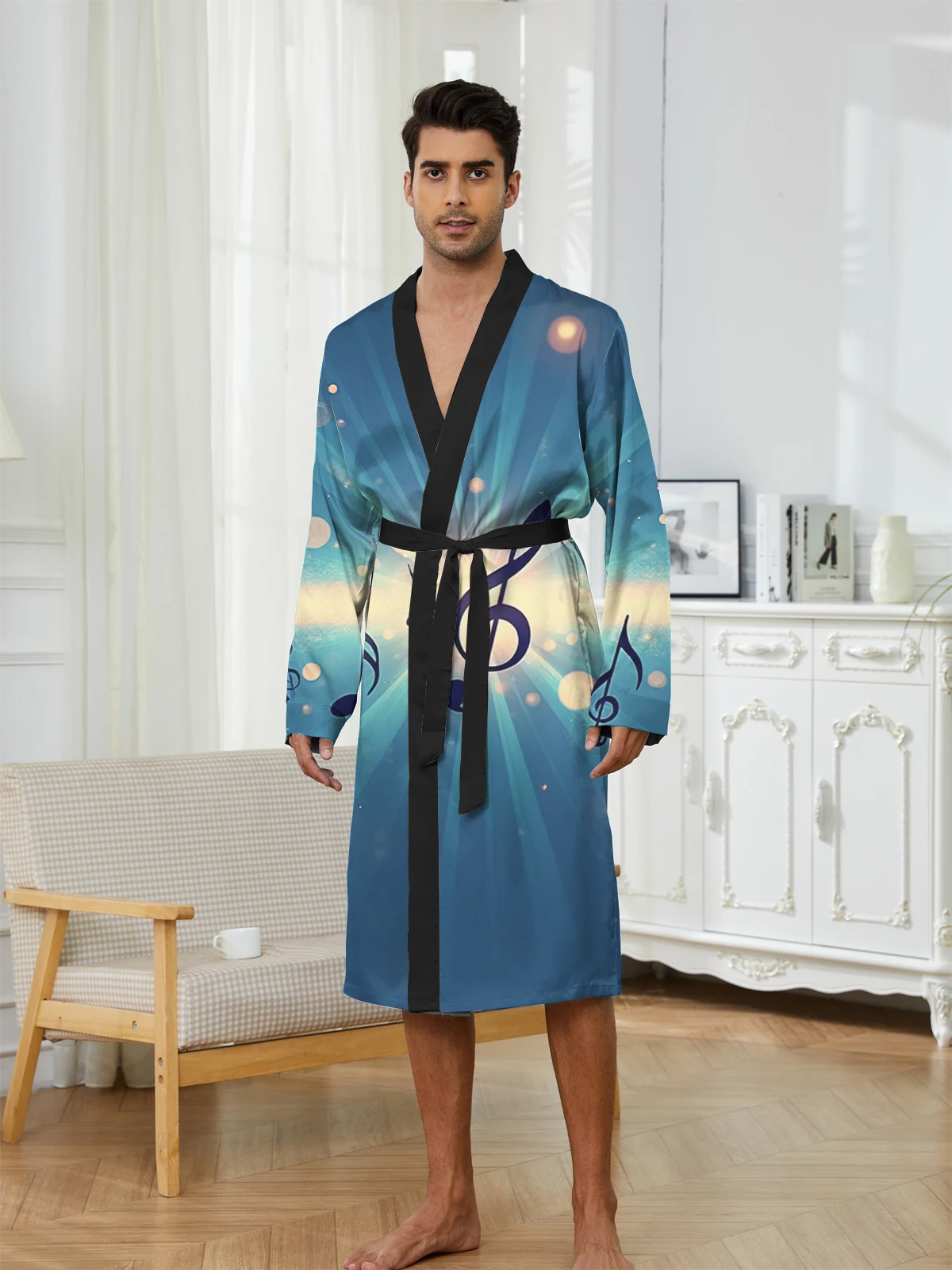 1pcs Men's Robes 2026 Spring/Summer Funny pajamas 3D Printed robe Bathrobe Men's bathrobe Breathable Bathrobe men Graphic