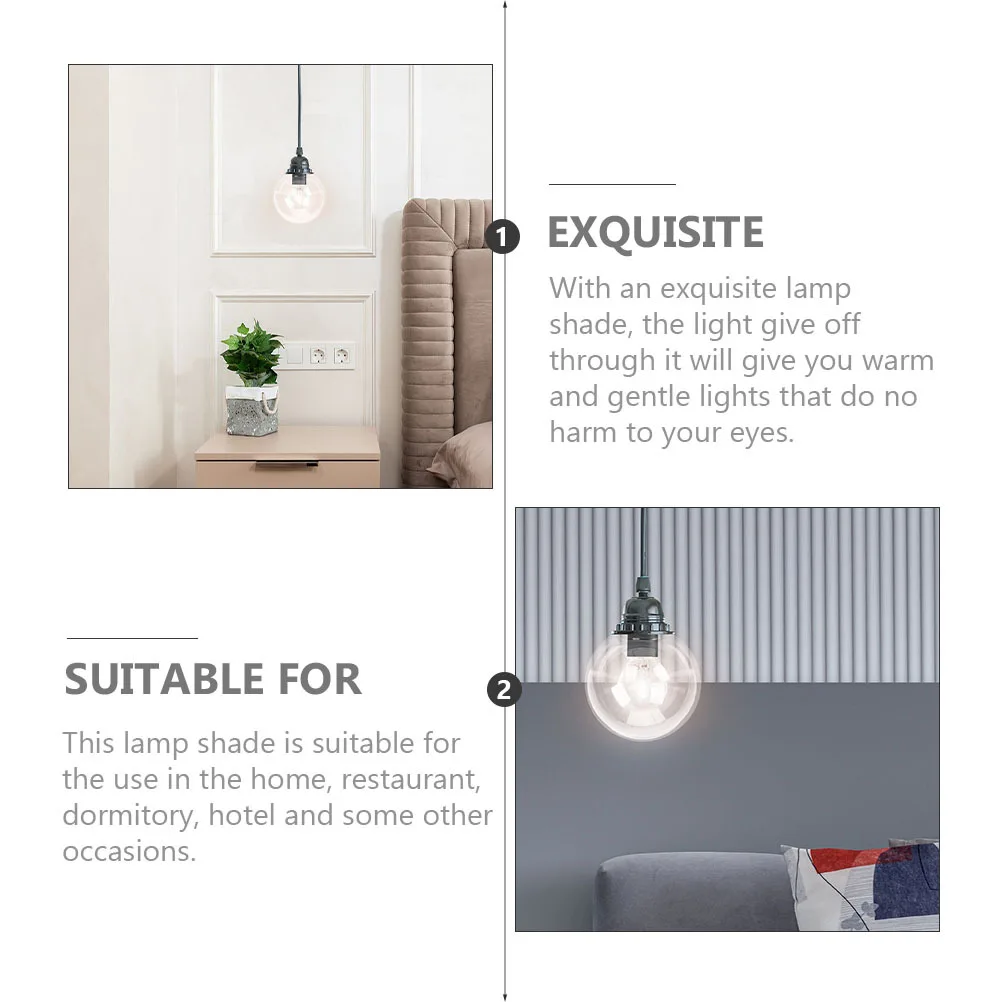 

Home Glass Ball Lampshade Modern Simple Design Ceiling Light Shade Decorative Lamp Cover Pendant Accessory LED Light
