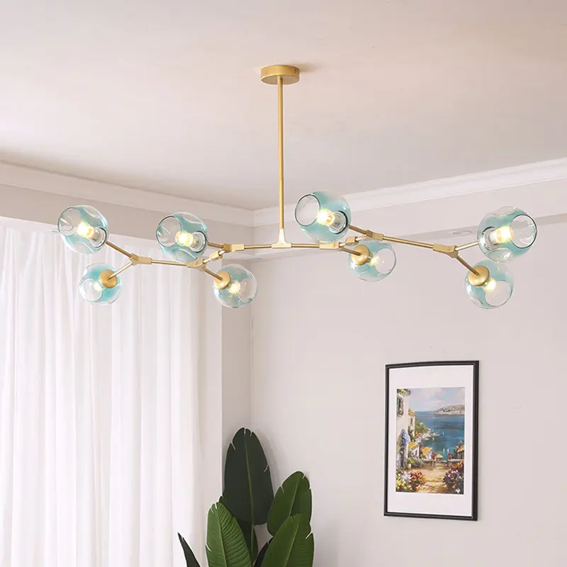 Lampadari moderni a LED in vetro per sala da pranzo, camera da letto, cucina, soggiorno, lampadario a soffitto sospeso, illuminazione per interni di