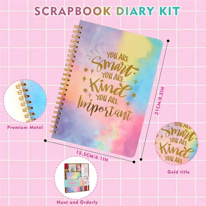 A59E-детский набор для скрапбукинга для девочек, 98X/набор, забавный дневник, набор для журнала, игрушка для скрапбукинга, журналы, художественные поделки для детей, девочек и мальчиков