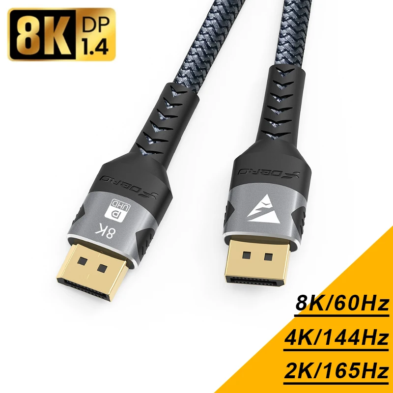 Kabel 1.4 Displayport 8K 60Hz 4K 144Hz 2K 165Hz Audio wideo gra komputerowa Port wyświetlacza DP do ekran do laptopa telewizyjnego