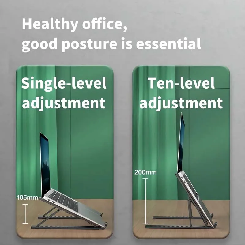 Портативный держатель для ноутбука и планшета, Регулируемый складной охлаждающий кронштейн для ноутбука, нескользящий подъемный Настольный
