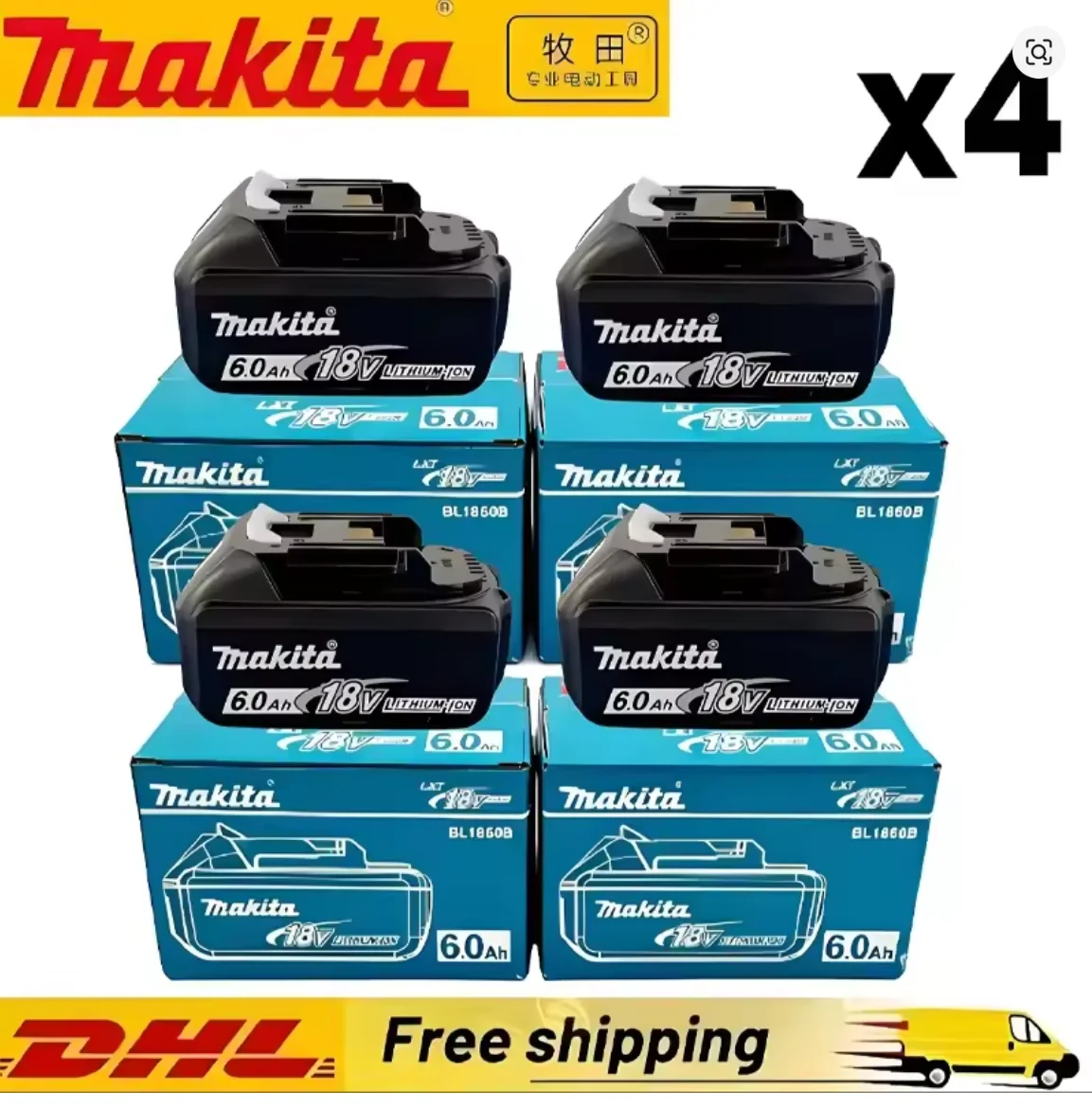 

Genuine 6AH makita BL1860 18V Battery Power Tools Li-ion Replacement LXT BL1850 BL1840 for 18V Screwdriver with BMS
