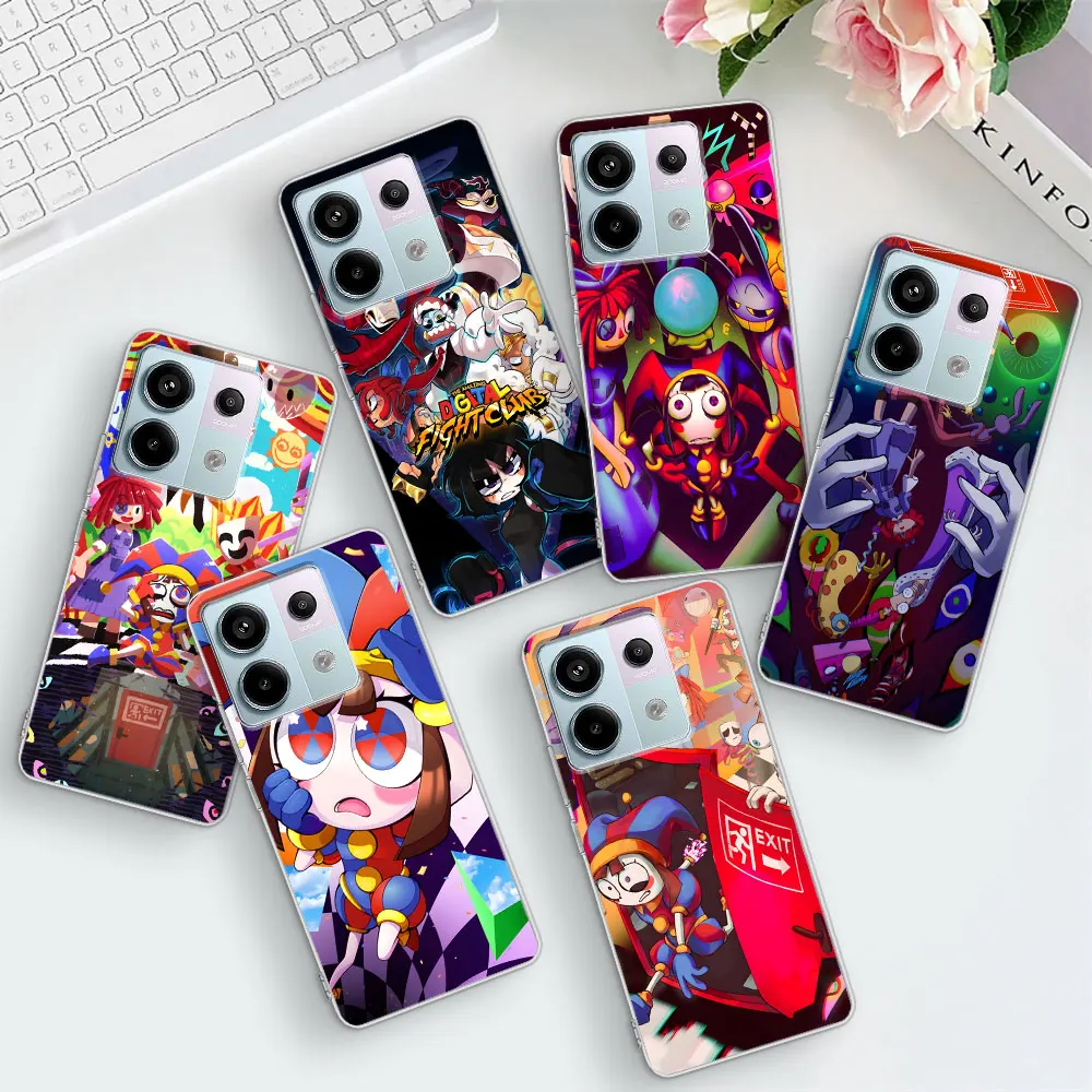 Pomni Amazing Digital Circus Case for Xiaomi Redmi 9 10A 12 12C 7 10C 6 8A 9A 9i 9T S2 Y2 10 10X 9C 8 7A 6A TPU Phone Cover