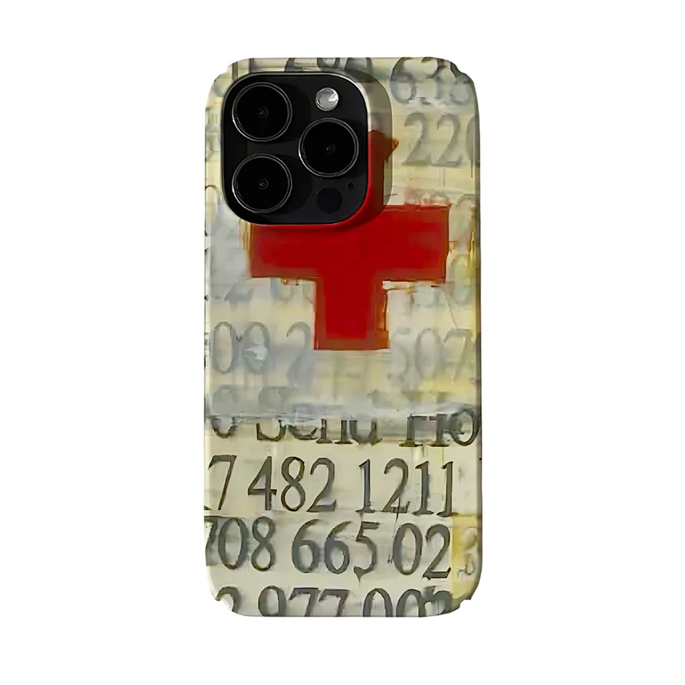 Funda dura de PC con patrón retro de cruces para iPhone 17, 16, 15, 14, 13, 12, 11 Air, Pro Max, X, XS, XR, XS Max, 7, 8 Plus 3