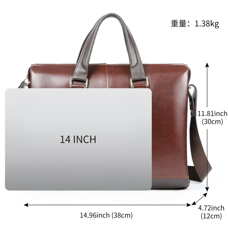 Laptop Briefcases for Men Bags Business Messenger Bag Casual Shoulder Bags Man Vintage Artificial Leather Handbag