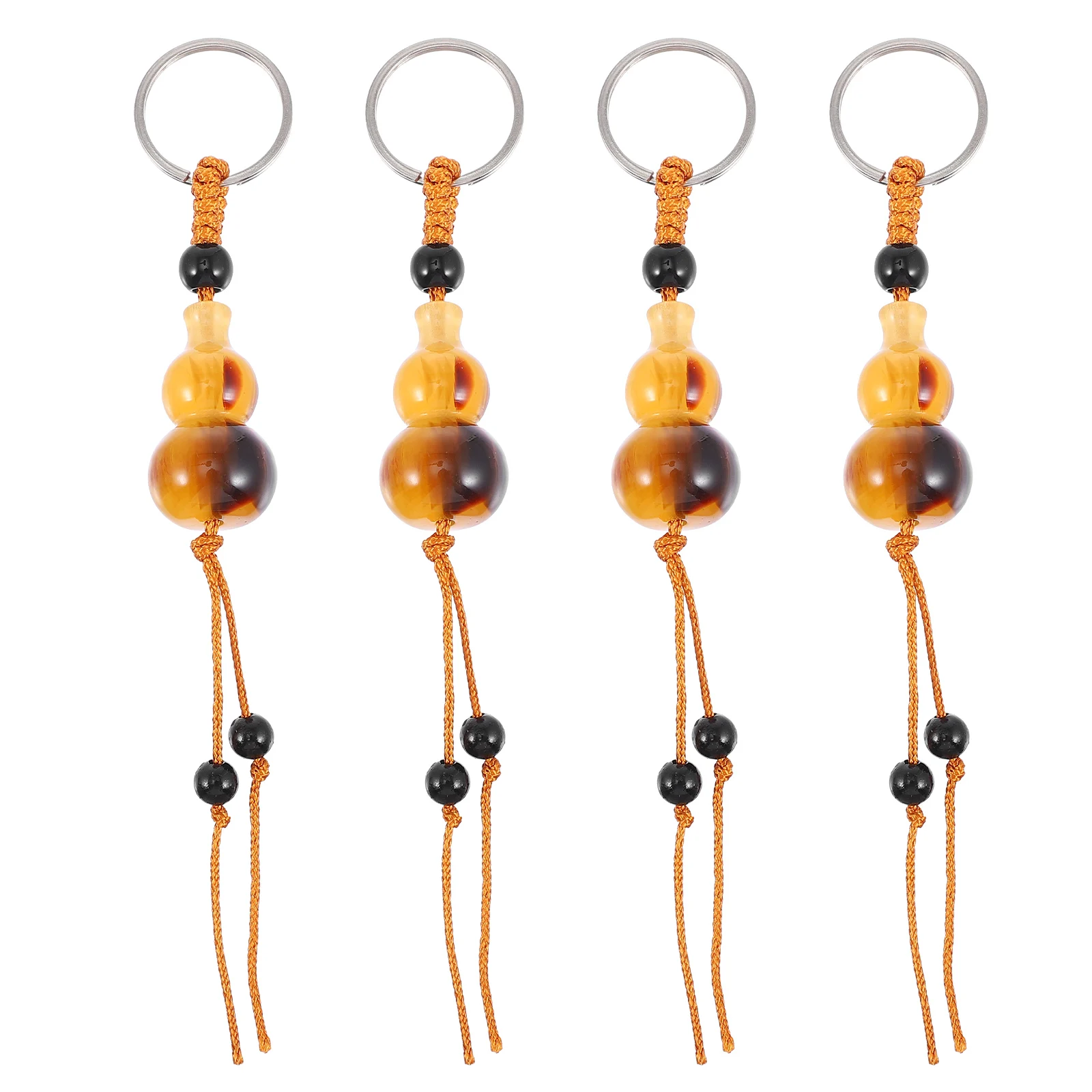 

4Pcs Resin Gourd Key Chains Unique Chic Mobile Phone Pendant Bag Pendant Creative Hanging Decor Stylish Key Rings