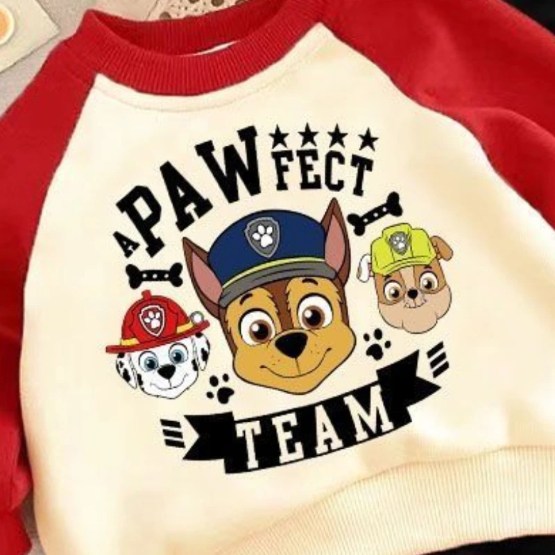 Autumn Children Spliced Sweatshirt Sets PAW Patrol Boys Long Sleeve Thin Hoodies and Long Pant 2pcs Suit Kids Casual Tracksuit