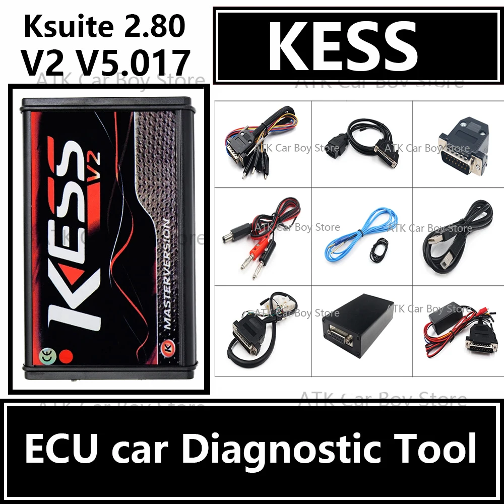 Unlimited KESS V5017 Ksuite 2.80 ECU Online Maintenance Tool Master OBD2 Modified Car ECU Diagnostic Tool via Cable 14P600KT02