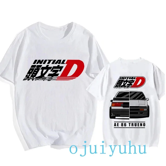 AE86 Funny Harajuku Manga T Shirt Japanese Anime Cartoon Gothic Summer Tops Initial D EU Size T-Shirt Men Graphic Tee Shirt Male