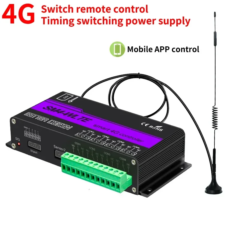 

Релейный контроллер 4G LTE GSM GPRS, умный дистанционный выключатель питания, SMS, контроль температуры и влажности, автоматический механизм открывания гаражных ворот