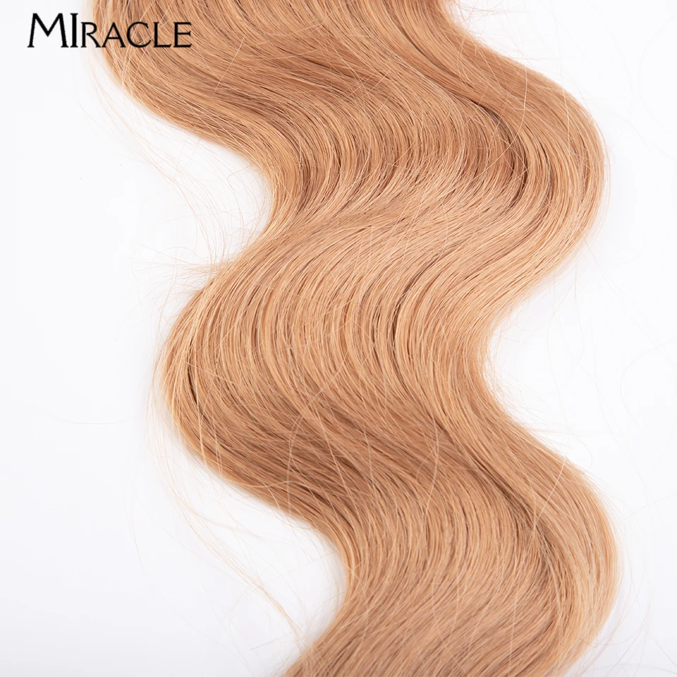 MIRACLE Synthetic Bundles 30'' Artificial Hair Extensions Body Wave Ombre Blonde Red Brown Cosplay Hair Weaving Women Hair Piece