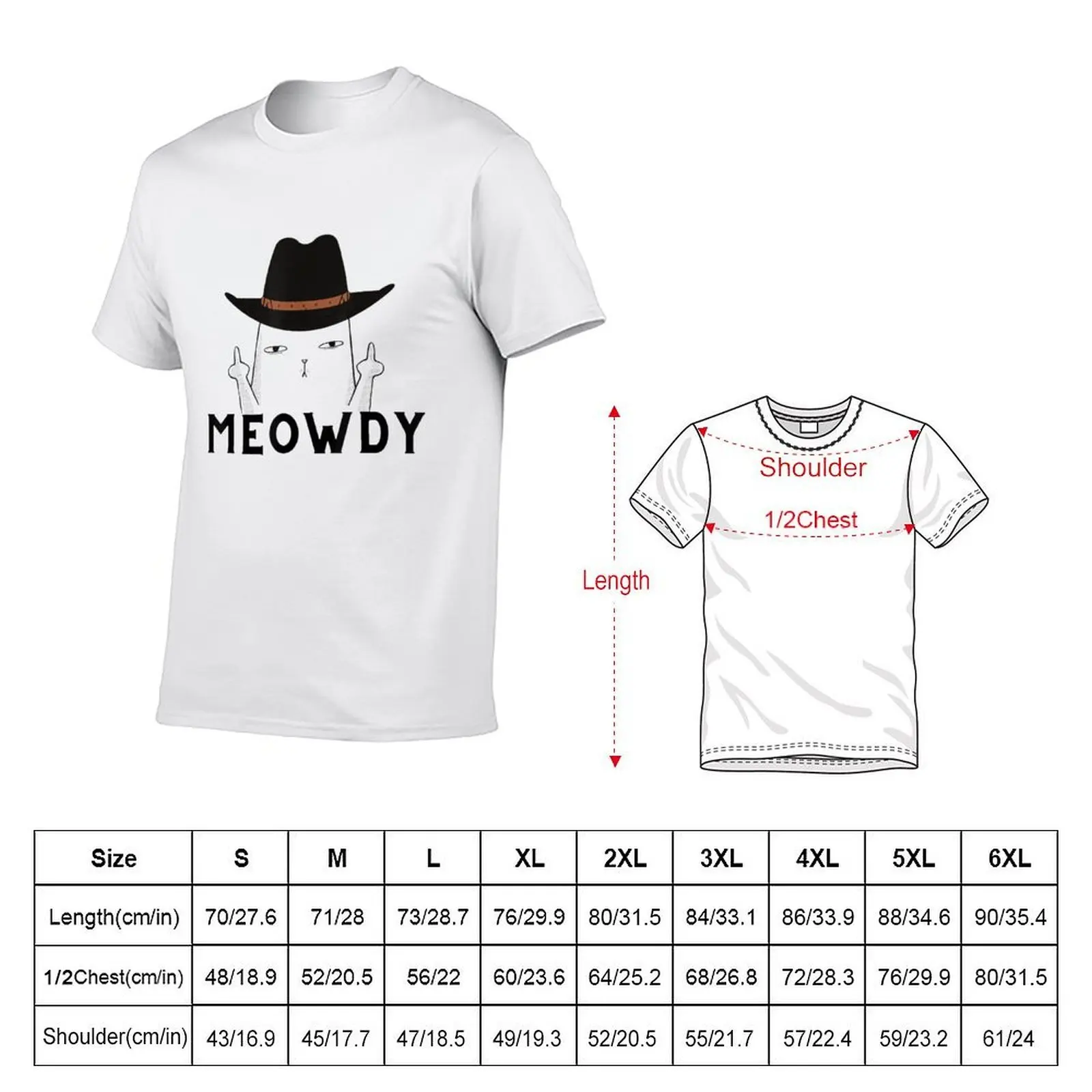 Meowdy, Funny Mashup Meow and Howdy ,Cat Meme,Cat Lover T-Shirt graphics heavyweights T-shirts for men cotton