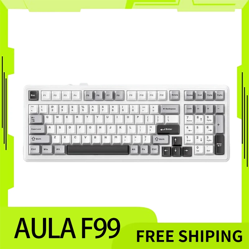 

Aula F99 Mechanical Keyboard 98 Keys Tri Mode Hotswap Customized Gaming Gasket Keybaord Accessory For Computer Pc Gamer Man Gift