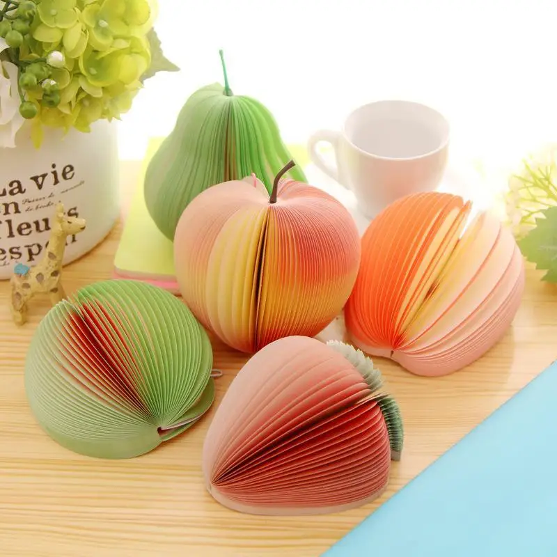 3D Fruit Shaped Memo Notepads Thick Paper Creative Cute Colorful Tearable Notes for Office School Student Daily Use